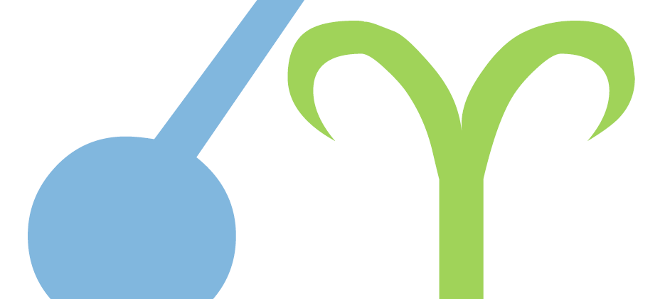 A blue filled-n conjunction symbol to represent a Solar Eclipse next to a green Aries symbol