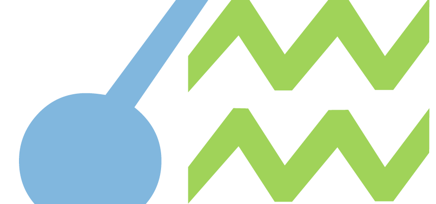 Blue symbol for a solar eclipse ( a filled conjunction) alongside a green Aquarius symbol